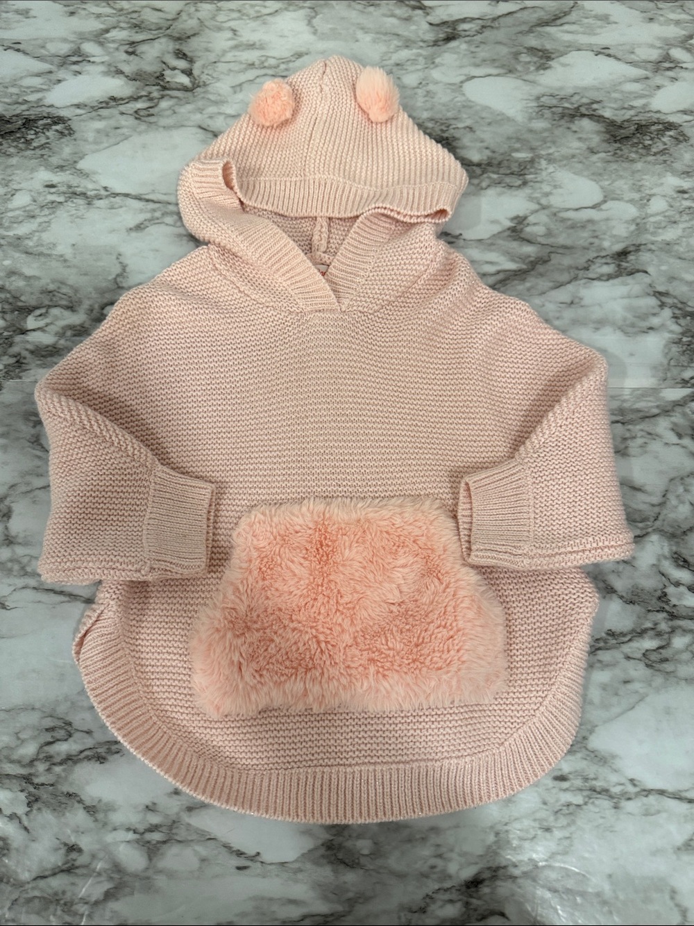 Glitter Knitted Pancho Sweater